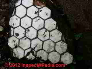 Ceramic floor tile - asbestos containing (C) D Friedman
